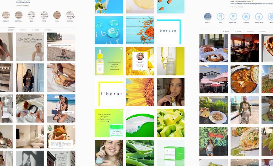 Image with instagram account belongs to the marketing section